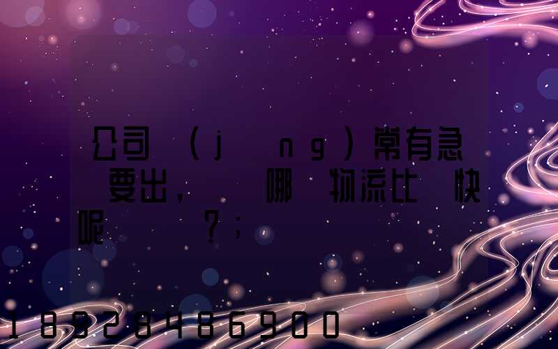 公司經(jīng)常有急貨要出，請問哪個物流比較快呢？
